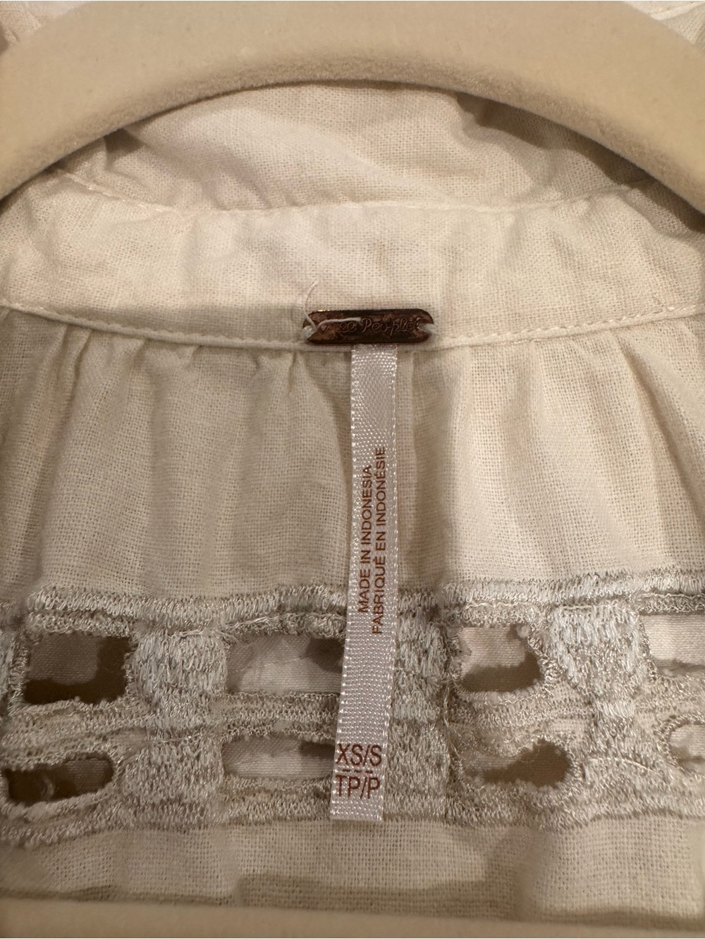 Free People Cream Embroidered Button-Front Maxi Dress - Picture 3 of 4